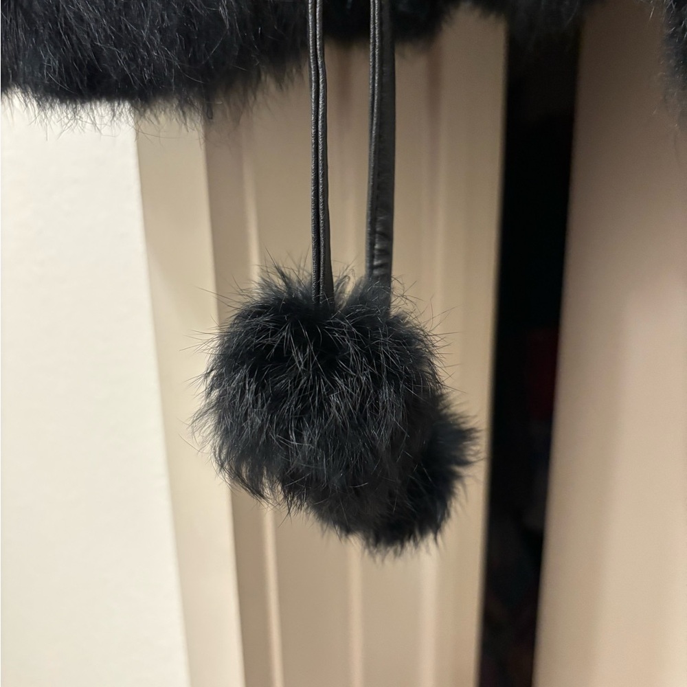 Black rabbit fur vest XL - Picture 3 of 7